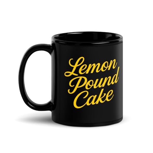 Free Speech Pound Cake Black Glossy Mug, Lemon Pound Cake