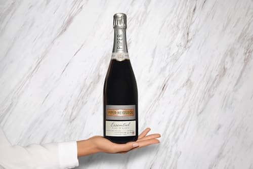 Piper-Heidsieck Essentiel Blanc de Blancs Extra Brut Geschenkset mit zwei Champager- Gläsern (1 x 0,75l)