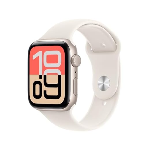 Apple Watch SE 3 [GPS 44 mm] Montre connectée avec boîtier Lumière stellaire et Bracelet Sport Lumière stellaire. Moniteur activité/Sommeil/fréquence Cardiaque, écran Toujours activé