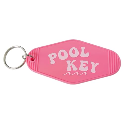 Image of Pool Key Keychain Plastic Vintage Motel Keychain Key Tag Pool Accessories for Women Men