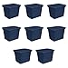 Sterilite 17317408 18 Gal./68 L Tote, Marine Blue, 8 Pack