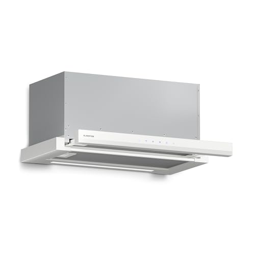 Klarstein Velaire Dunstabzugshaube 60cm, Unterbau, Ausziehbar, 896 m³/h Boost, Touch, Energieklasse A++, LED, Leise, Aluminium- & Aktivkohlefilter, Unterbauhaube Küche, Weiß