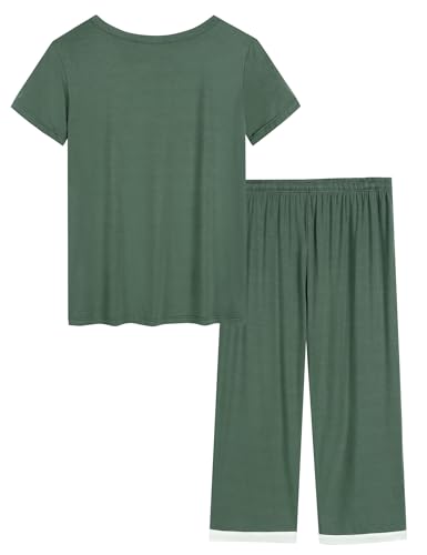 Image of Joyaria Cooling Pajamas Bamboo Viscose Lightweight PJs Set Women Wicking Sleepwear for Night Sweat S-XXL