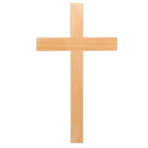 Cruz sagrada para comunión y confirmación en madera natural de 33 cm