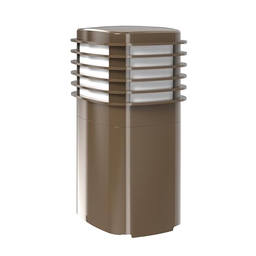 Image of TayMac Bronze Pagoda Light Slide Cover PPPLZ for ParkPost Outdoor Power Enclosure (Required), 600-Lumen 2700K Polycarbonate Post Cap Light for Garden Decor, Seamless Pagoda Lighting Accessory