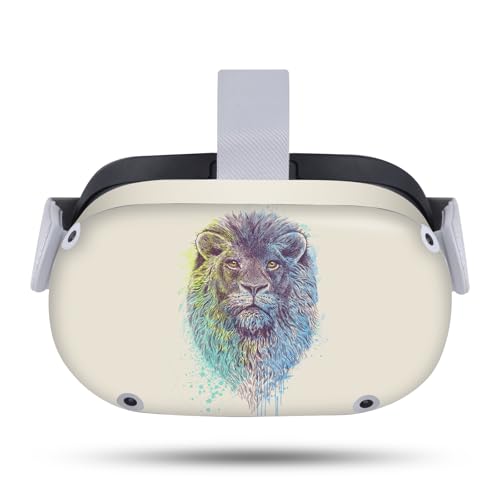 Head Case Designs Officially Licensed Rachel Caldwell Lion Art Mix Vinyl Sticker Skin Decal Cover Compatible with Meta Quest 2