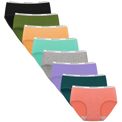 Nalwort Girls Panties Big Kids Cotton Underwear for Teens Briefs Pack of 8