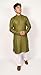HOME ARCHIVE Men's Neck Embroidery Cotton Solid Indian Kurta Pajama Set Mandarin Collar Casual Fashion Gift for Men (US, Alpha, X-Large, Regular, Regular, Mehndi Green)