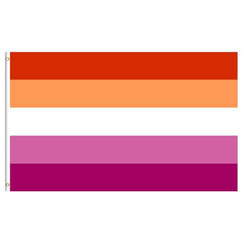 Lesbian Pride Flag 3x5 FT Lesbian Flag for Outdoor LGBTQ Banner for Pride Month Parade Celebration Festival Decor Fade Resistant Polyester with Brass Grommets