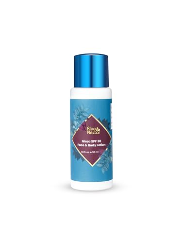 Image of Blue Nectar SPF 30 PA++ Body Lotion with Body Butter for Women & Men | Plant Based Sunscreen Body Lotion for Women for UVA /B Sunlight Protection for Glowing Skin (12 Herbs,30ml)