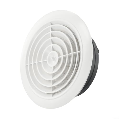 Desiumite Cubierta de ventilación interior de pared redonda ajustable para hogar y jardín, rejilla de ventilación ABS con volumen de aire ajustable, compatible con conductos de 75-200 mm (200 mm)