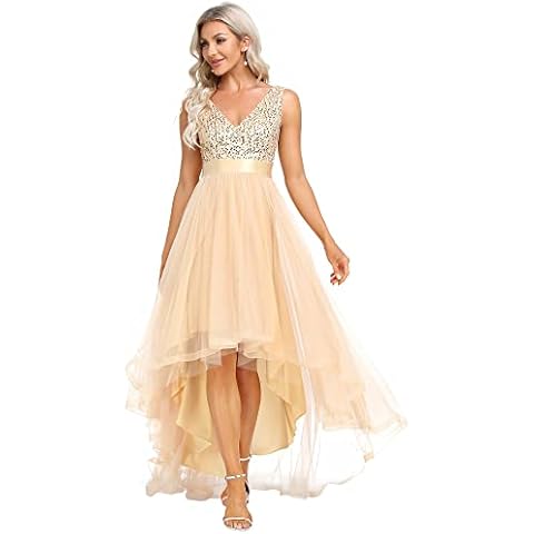 Ever-Pretty Gold High-Low Evening Gown Cover
