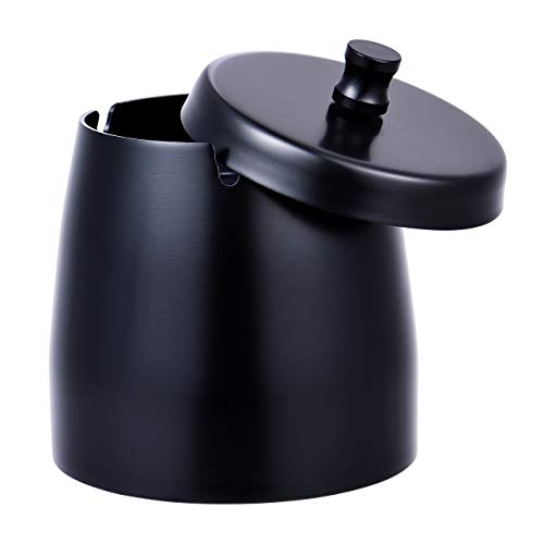 INONE Ashtrays with Lid for Cigarette, Stainless Steel Windproof Ashtray for Home, Outdoors (Small)