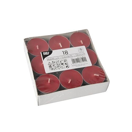 18 Tealights Ø 39 mm · 15 mm red