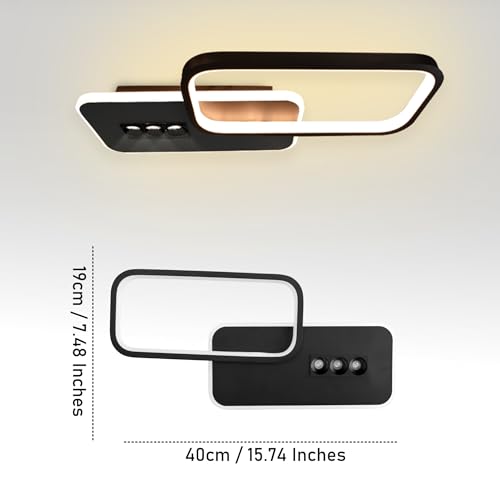 Image of Smartway 40W Delta Square LED Ceiling Light | Modern Decorative | 3 Light Modes (Warm, Cold & Natural White) | Bedroom, Living Room, Dining, Office | 1 Year Warranty