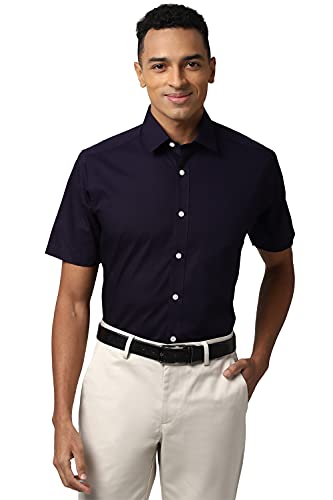 Image of Peter England Men's Cotton Solid Regular Fit Shirt