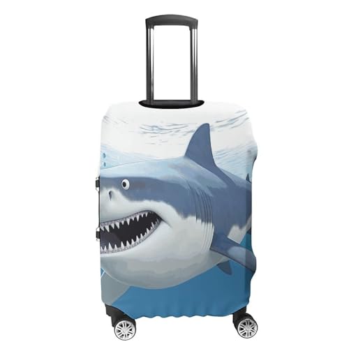 White Shark Travel Luggage Cover Anti-scratch Suitcase Cover Elastic Suitcase Protective Cover Fits 19-32 Inch Luggage L4