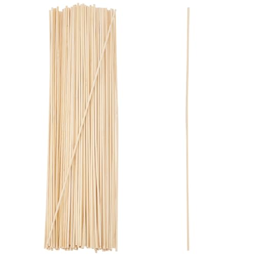 OLYCRAFT 100Pcs Round Wood Sticks 40cm Long Unfinished Wooden Strips 3m Round Dowels Strips Wooden Dowel Rod Natural Wood Sticks Model Accessories for Building Model DIY Craft Supplies