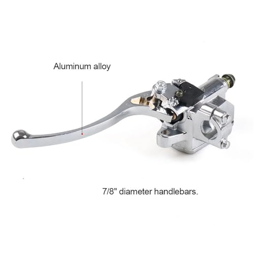 Maître-Cylindre de Frein Moto 22mm avec Levier d'Embrayage Argent