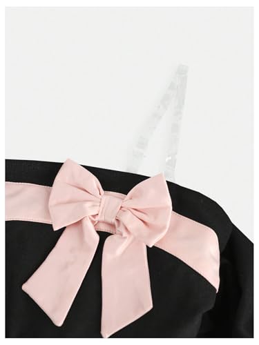 MakeMeChic Girl's Bow Knot Strapless Tube Dress Sleeveless A Line Flare Party Mini Dresses3