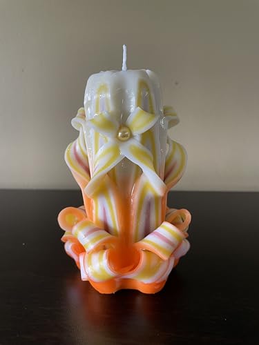 Carved-Candle-by-Iryna-Unique-Gift-Universal-decor-element-Handcrafted-candle-Home-Decor-5-Yellow-Orange