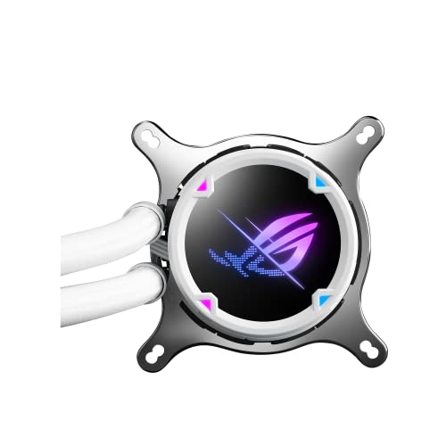 Image of ASUS ROG Strix LC II 240 ARGB White Edition All-in-one AIO Liquid CPU Cooler 240mm Radiator, Intel LGA1700, 115x /2066 and AMD AM4 /TR4 Support, 2X 120mm 4-pin PWM Addressable RGB Radiator Fans