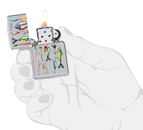 Encendedor Zippo Fishing Lures Cromo Alto Brillo miniatura 3