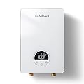 CAMPLUX Tankless Water Heater Electric 6kW at 240 Volts, Instant Water Heater Under Sink Self Modulating Technology, White