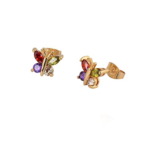 Boucles d'oreilles or jaune 18 carats améthyste et rubis pour femme