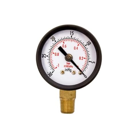 Aikoper Digital Vacuum Manometer with Dual Scale 1/4" NPT Connector - Measures -30HG/0PS Vacuum Pressure with 2" Dial Display. Cover