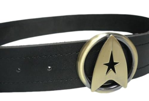 TWOK The Wrath of Khan Costume Belt With Gold Buckle Sci-Fi Inspired Uniform Accessory With Stainless Steel Buckle Black3