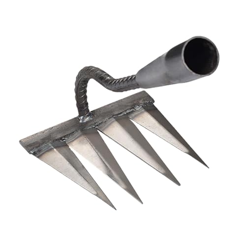 Fenayuu Rastrillo para jardín de malas hierbas | Rastrillo de jardín | Rastrillo escarificador de uñas con dientes - Dispositivo de eliminación de malas hierbas fácil de usar para deshierbar/aflojar