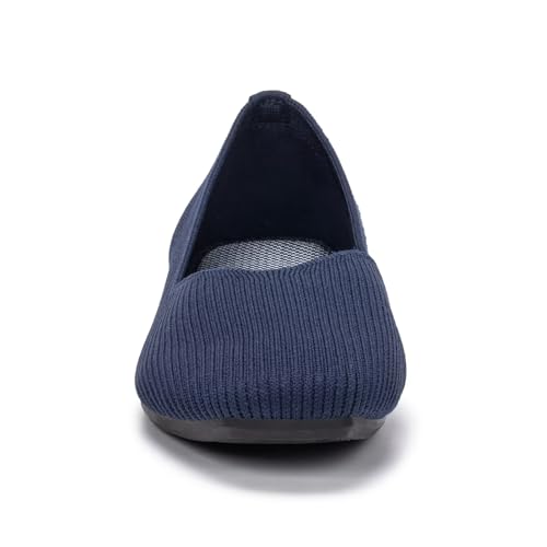 Image of Frank Mully Womens Casual Flat Shoes Square Toe Shoes Knitted Work Flat Comfort Dressy Flat Shoes for Daily Washable