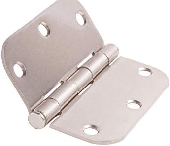 Global Door Controls 3.5 in. x 3.5 in. Satin Nickel Full Mortise Plain Bearing Hinge with 1/4 in. Radius - Set of 2