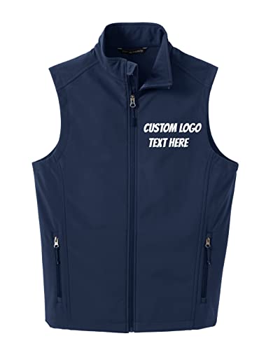 INK STITCH Men Custom Embroidery Design Your Own Logo Text Soft Shell Vests