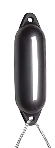 Majoni1 X Anthracite Quality Boat Fender - Inflated 45cm / 18" With Free Rope
