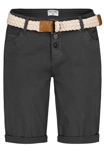 Shorts Bermuda Femme Stitch & Soul avec Ceinture et Poches