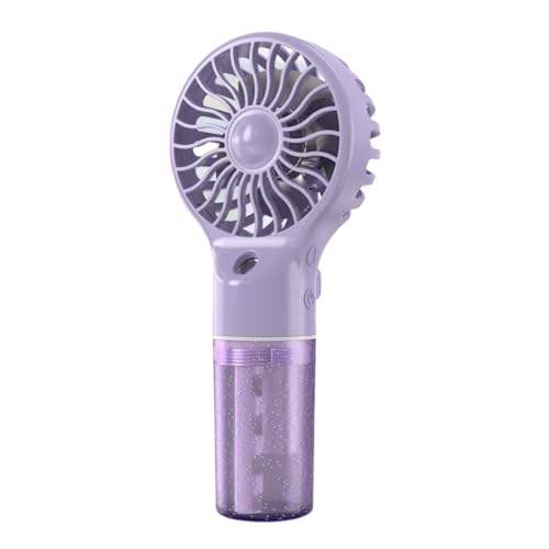 Rudiaoa Ventilador de mano recargable, ventilador de nebulización de agua, ventilador de refrigeración de 4 velocidades para maquillaje y viajes