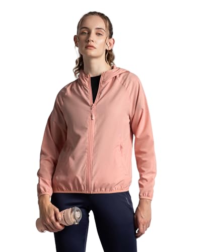 Image of Jockey MW50 Women's Microfiber Fabric Relaxed Fit Raglan Styled Water Resistant Hoodie Jacket with Stay Dry Treatment