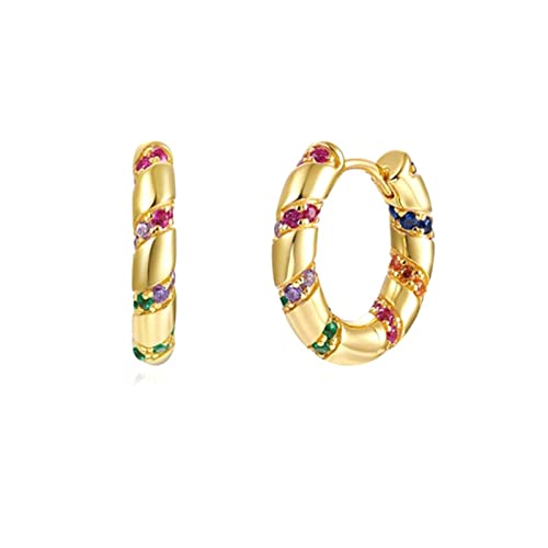 Créoles argent 925 femme couleur or arc-en-ciel pour vos soirées