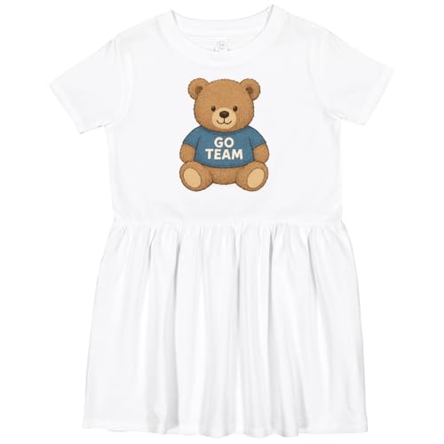 inktastic Cute Bear Cartoon Go Team Cheerful Toddler Dress