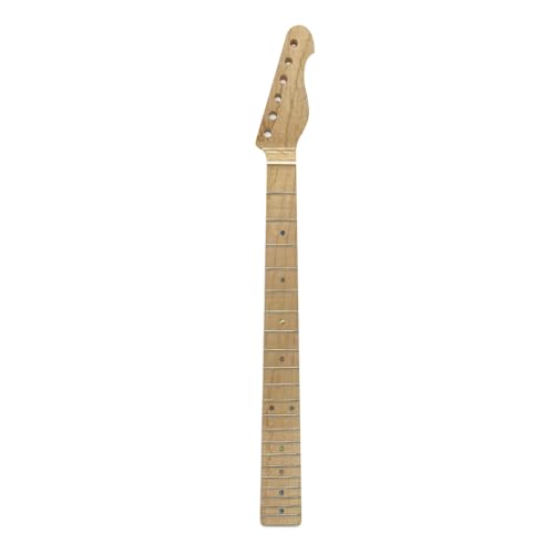 Manche guitare électrique 21 frettes finition vernie rayé tigre jaune 25.5 pouces