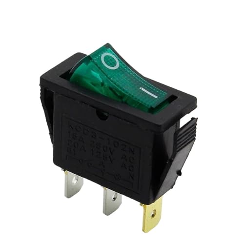Bouton interrupteur 3 broches ON OFF vert G124 pour tableau de bord auto