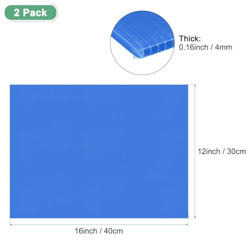 Image of M METERXITY 2-Pack Corrugated Plastic Sheets, 12 Inch x 16 Inch Waterproof Blank Corrugated Poster Board Yard Signs for Garage Sale /Office /Classroom /Party /Lawn Sign Road [4mm Thick, Blue]