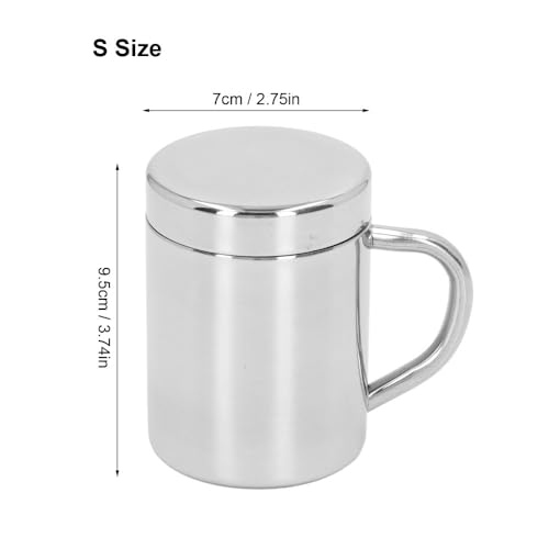 Taza de café aislada de acero inoxidable 304 plateada miniatura 2