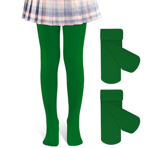 Image of 2 Pack Girls Tights Dance Tights Ballet Girls School uniform Footed Leggings Stockings for Kids 1-13 Years