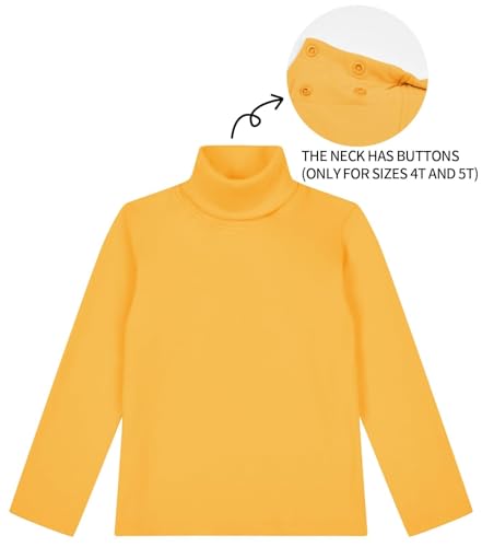 QBK Girls' Long Sleeve Turtleneck T-Shirt Kids Basic High Neck Casual Trendy Soft Base Layer Tee Tops(4t-12Years)4