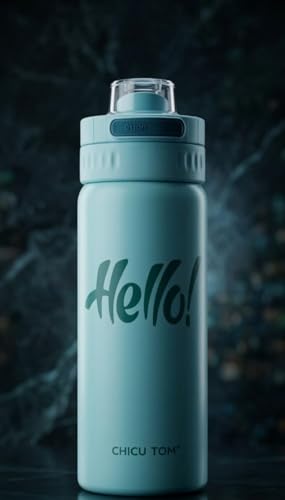 Image of Water Bottle with Straw Lid | Leakproof BPA Free Sipper Bottle for Girls and Boys | Reusable Drinking Bottle for School, Gym & Travel (600ml) (Mint Green)