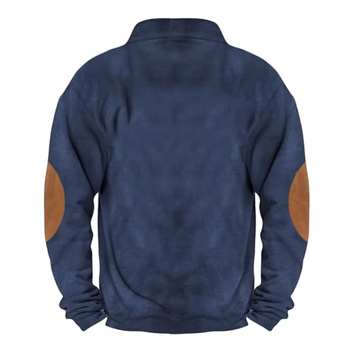 Men's American Flag Graphic Sweatshirts Button Stand Collar Long Sleeve Patriotic Pullover, S-3XL2