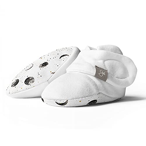 Image of Goumi Baby Booties, Soft Bamboo/Organic Cotton Newborn Boots that Stay On (Many Moons Preemie)